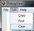 DebugViewMenuClear